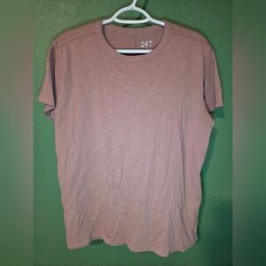 24/7 by Maurices Dusty Rose Short Sleeve Tee 0X Plus Size Casual Soft Top